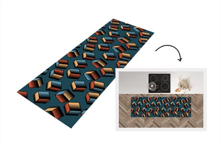 Keukenloper - Loper keuken - Patronen - Cube - 3D - 150x50 cm - Keukenloper vinyl