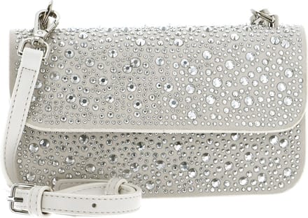 SEIDENFELT MANUFAKTUR Avondtas Schoudertas Anga Crossbag Silver Diamonds Crème