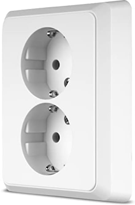 Inbouwsocket Compleet Set - Wit, 2-Wege Montage Met Afdekking