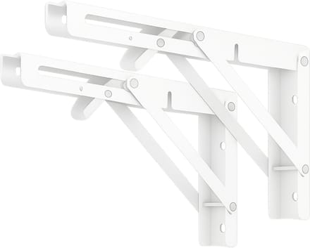 BOTC Inklapbare Plankdrager set - Set van 2 stuks - Plankdragers L vorm - Plankdragers - Mat zwart - Incl. schroefbit - Wit
