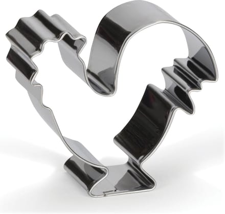 uitsteekvorm Haan 6 cm RVS zilver