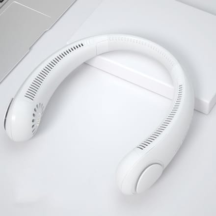 Draagbare bladloze nekventilator Handsfree miniventilatoren Oplaadbare USB-ventilatoren Hangende nekventilator Draagbare bladloze airconditioningkoeler wit