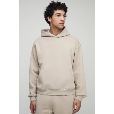 Essential Oversized Boxy Hoodie | Stone | Size Medium