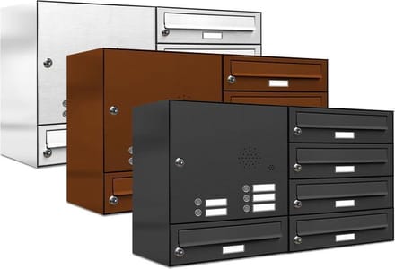 Brievenbus 5 klein type 2_Brievenbus met intercompaneel _5_adressen__RVS