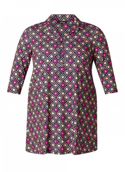 COLLETTA Ottelien Tops - Dark Blue/Multi col - maat 2(50)