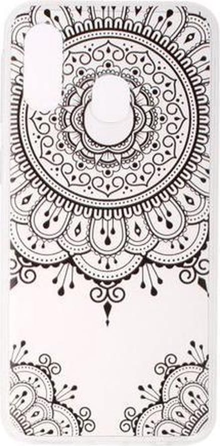 Shop4 - Samsung Galaxy A40 Hoesje - Zachte Back Case Mandala Zwart
