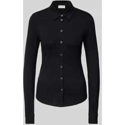Overhemdblouse van viscosemix met platte kraag
