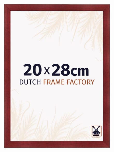 Fotolijst 20x28 cm - MDF - Wijnrood Geveegd - Praag