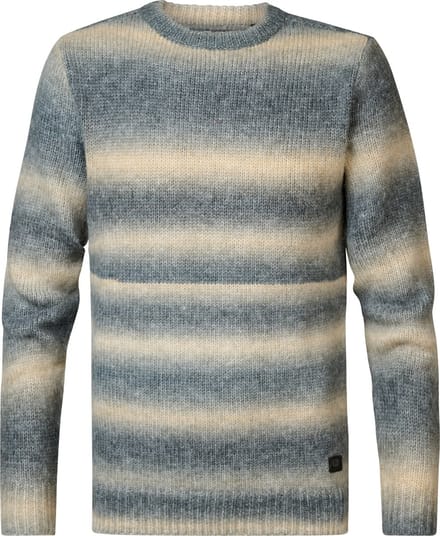 Petrol Industries - Heren Gestreepte Trui Brooks - Blauw - Maat L