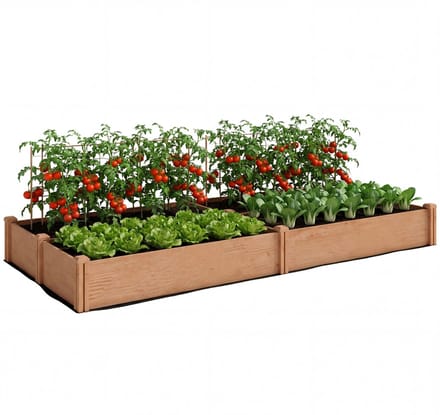 Tuinbed Outsunny - Vurenhout - 234 x 109 x 25 cm - Bruin
