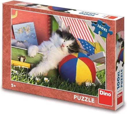 Dino legpuzzel kitten nap - 100 XXL stukjes dierenpuzzel.