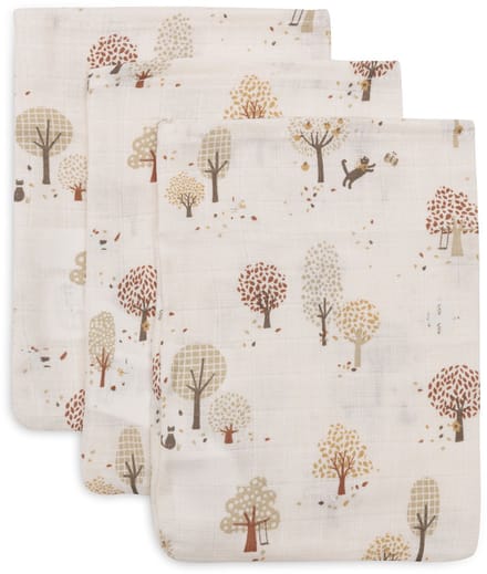 Jollein Hydrofiele Washandjes 15x20cm - Tiny Park - Katoen - 3 Stuks