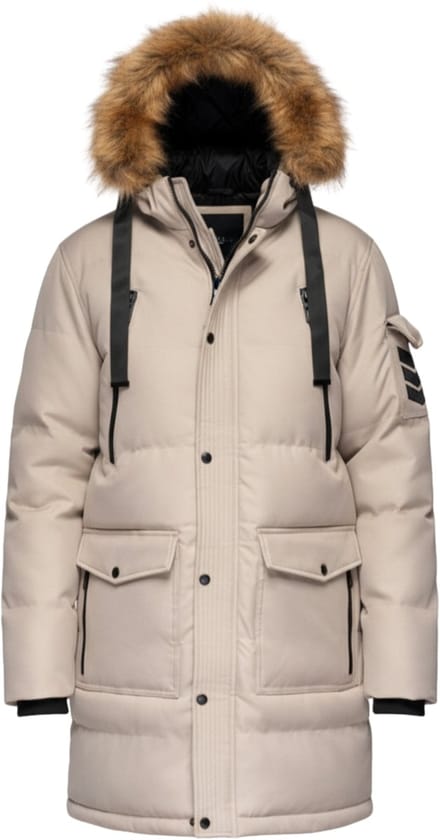OMBRE Jas - Lange Mouw - Rits - Effen Beige M