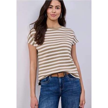 Shirt met losse schouders en strepen