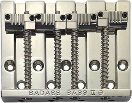 Leo Quan Badass II 4-snarige basbrug - Nikkel met gegroefde zadels