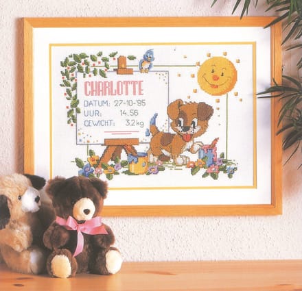 borduurpakket 70.443 hondje met verfbussen, geboorte