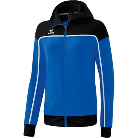 Erima Change Trainingsjack Met Capuchon Dames - Wit / Zwart / New Royal | Maat: 36