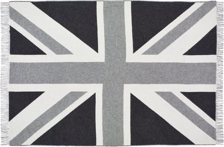 Plaid Vlag GB Union Jack Grijs - Merino Lamswol - 135x200 - Bronte by Moon