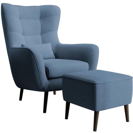 Fauteuil met hocker Verdiro velvet | NADUVI Collection