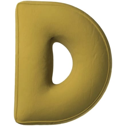 Kussen letter d Yellow Tipi Posh Velvet