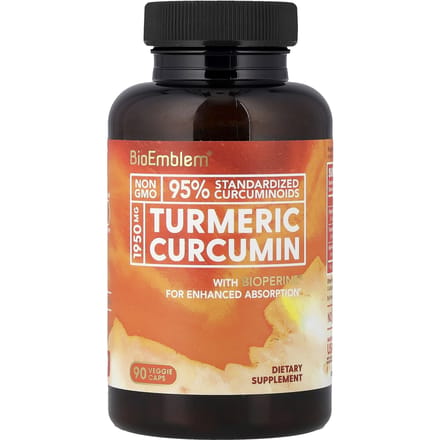 BioEmblem, Kurkuma Curcumine, 90 vegetarische capsules