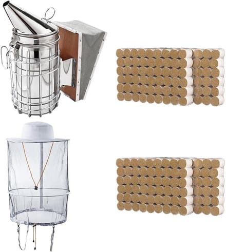 HunterBee Beehive Smoker, X-Beekeeping Tool 11PCS One Set Beekeeping Tools Kit