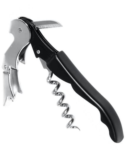 BarUp Kelnersmes met 3 Functies - met Metalen Greep - Rood - Lengte: 12cm