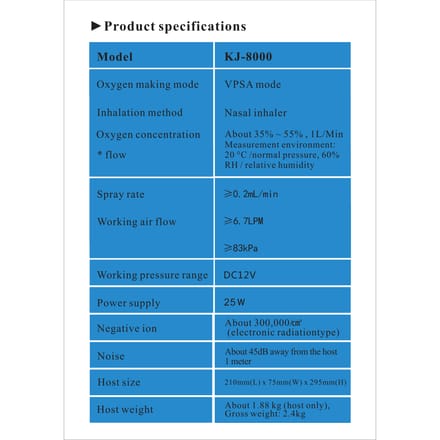 Zuurstofconcentrator Huishoudelijke draagbare zuurstofmachine Zuurstofinhalatiemachine Huishoudelijke zuurstofconcentrator Verneveling Negatieve ionen black