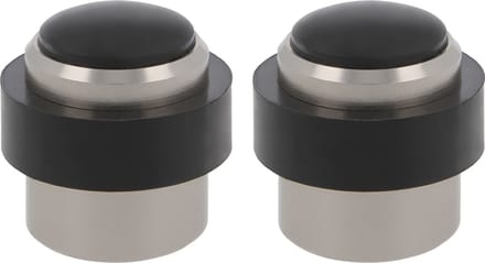 AMIG Deurstopper/deurbuffer - 2x - D30mm - inclusief schroeven - mat zilver