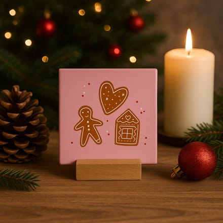 Gingerbread - Keramische decoratie tegel - Kerst