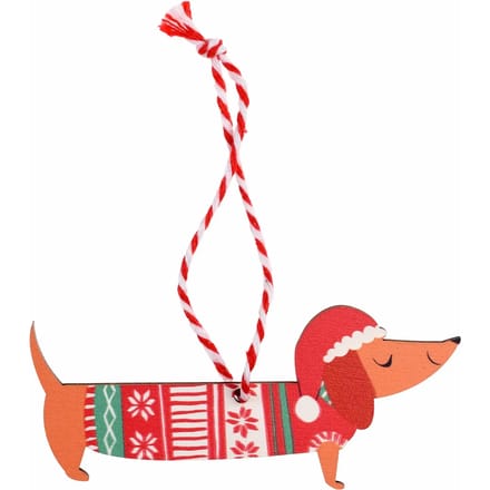 Kersthanger hond kerstbal hout - Rex London