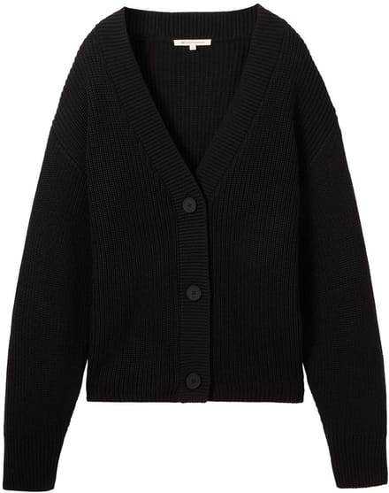 Tom Tailor Denim - Vest met V-hals - Maat S - deep black