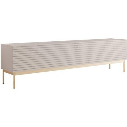 Selsey Linearis – TV-meubel 2-deurs met LED, cashmeregrijs, 175 cm