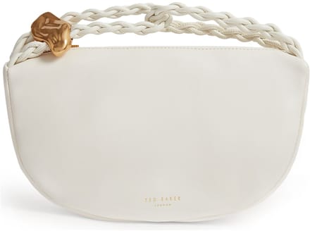 Ted Baker Leren handtas Islah Leather Statement Hardware Medium Hobo Bag Ivory wit