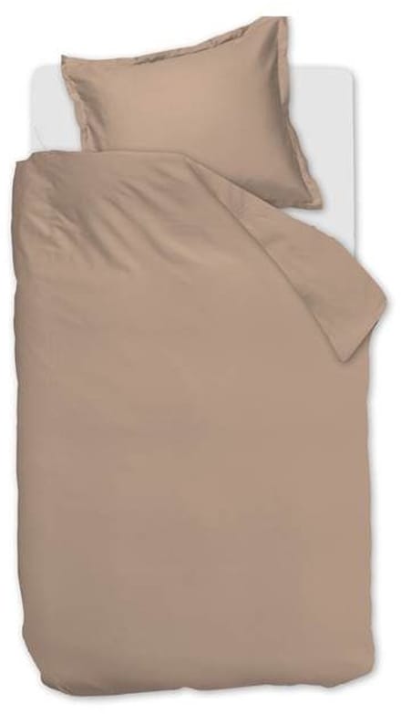 Snoozing Satin Uni Dekbedovertrek - Eenpersoons - 140x200/220 cm - Taupe