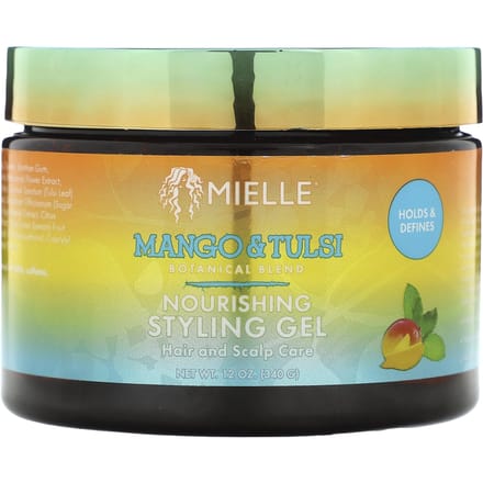 Mielle, Gel coiffant nourrissant, mangue et basilic, 340 g (12 oz) black