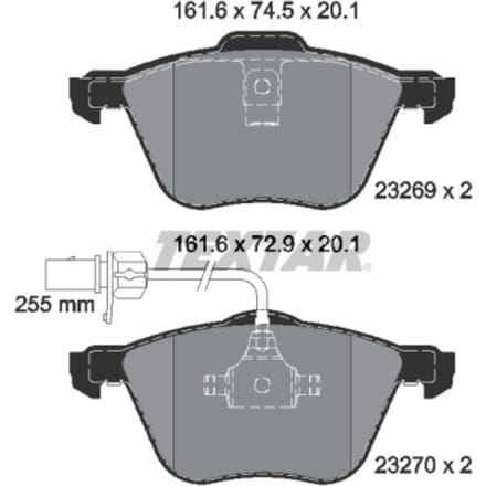 Remblokset TEXTAR 2326903, voor