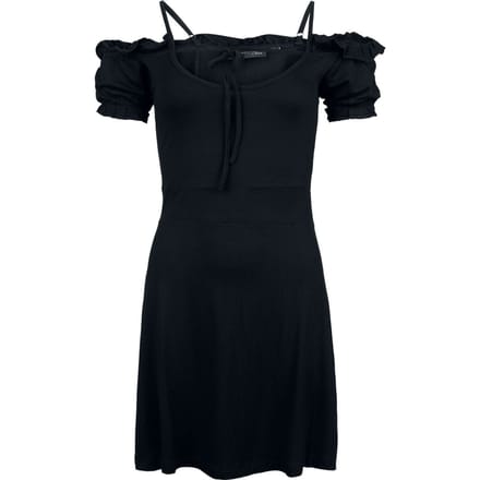 Gothicana by EMP - Gothic Mini-jurk - Off-Shoulder Jurk - S tot M - voor Vrouwen - zwart