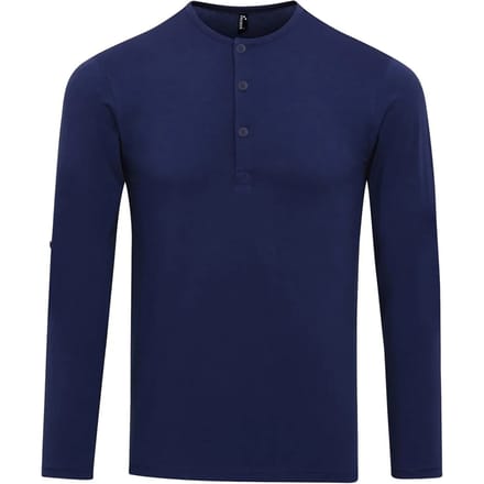 Premier Heren Long John met opgerolde mouwen T-Shirt (Indigo)