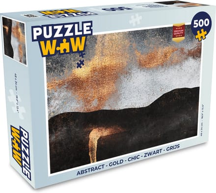 Puzzel Abstract - Gold - Chic - Zwart - Grijs - Legpuzzel - Puzzel 500 stukjes