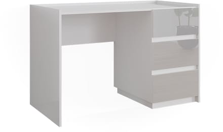 Vicco Marla Kaptafel – 120 cm met 3 lades Wit Hoogglans