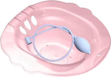 Zitbad - Draagbaar Bidet - Persoonlijke Verzorging - Anti Overloop - 39x39x12 cm - Wit