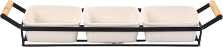 Cheffinger Saus & Snackschalen Set - 4-delig - Keramiek - Zwart/Wit