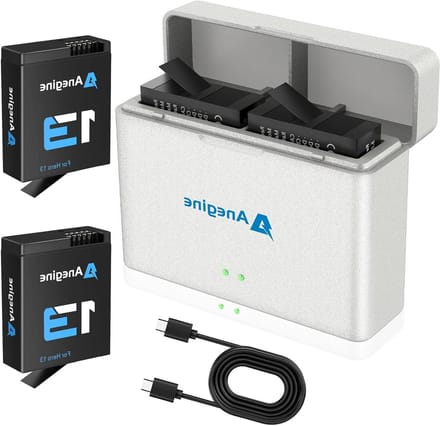 Camera Accu Kit - Reservebatterij Oplader - Actiecamera Gebruik - Dubbel Oplaadbaar - 2300 mAh - Zwart