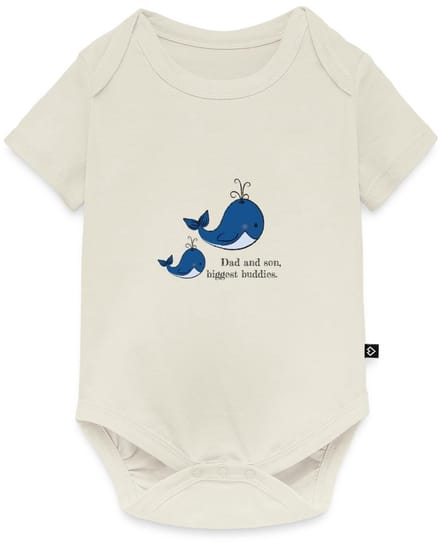Lieve Walvis Vader En Zoon Baby Rompertje Met Korte Mouwen