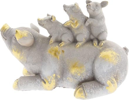 Clayre & Eef Decoratie Beeld 34*15*21 cm Wit Kunststof Decoratief Figuur Decoratieve Accessoires Woonaccessoires