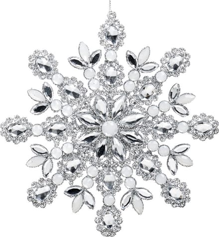 Goodwill Kerstbal-Sneeuwvlok Zilver-Wit 17 cm