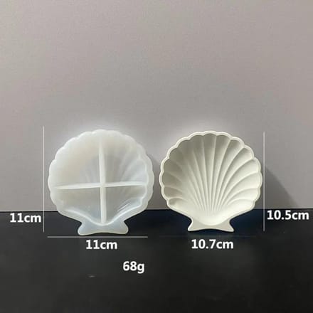 3D Schelp Siliconen Mal Diy Epoxy Hars Sieraden Schaal Schaal Opbergbak Druppel Oceaan Stijl Kandelaar Gips Mal gray