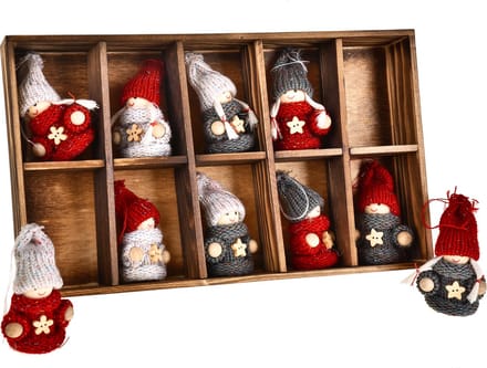 Bianchidino - Mini Kerstpopjes / kersthangers - set van 10st H6,5cm