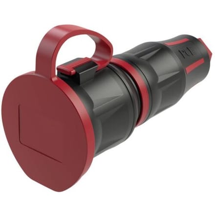 PC Electric 24711-src Koppeling met randaarde Rubber, PA6 250 V Zwart, Rood IP54